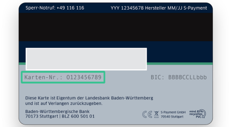 Rückseite Sparkassen-Card (Debitkarte)